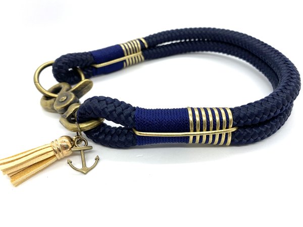 Hundeleine und Halsband im Set oder Einzeln "Golden Marine"