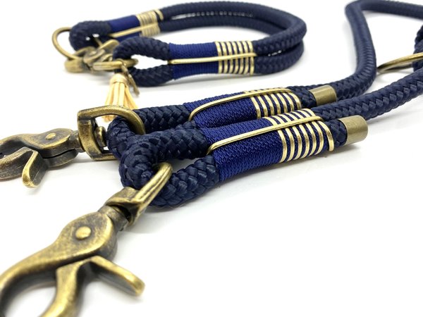 Hundeleine und Halsband im Set oder Einzeln "Golden Marine"