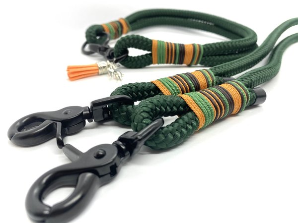 Hundeleine und Halsband im Set oder Einzeln "Green Orange"