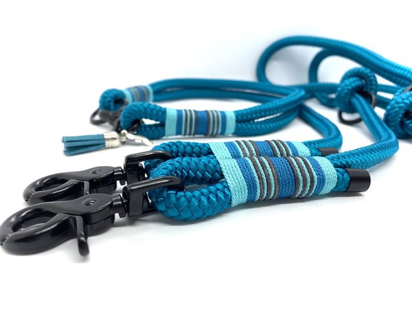 Hundeleine und Halsband im Set oder Einzeln "Blue Aqua"