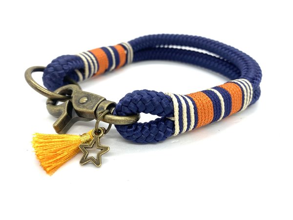 Hundeleine und Halsband im Set oder Einzeln "Orange Blue"