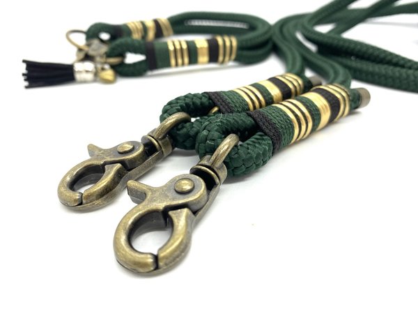 Hundeleine und Halsband im Set oder Einzeln "Green Black Golden"