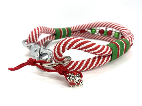 Hundeleine und Halsband im Set oder Einzeln "Merry Christmas Charms"