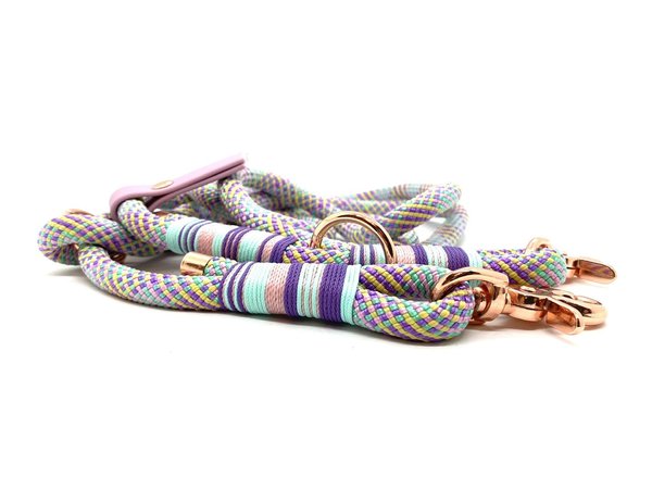 Hundehalsband mit verstellbaren Biothaneverschluss und Leine im Set oder Einzeln „Summer Pastel“
