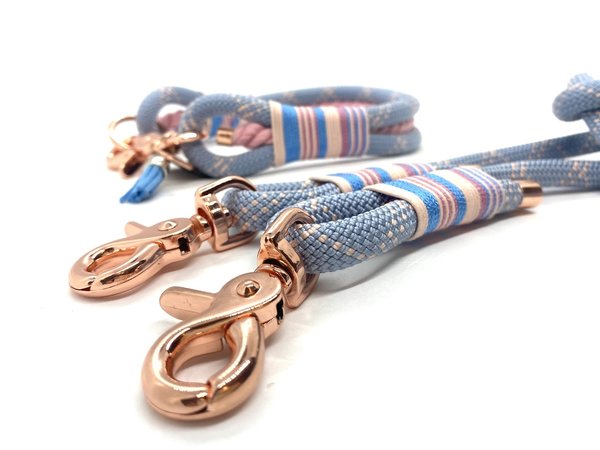 Hundehalsband und Leine im Set oder Einzeln „Mammut Blue“