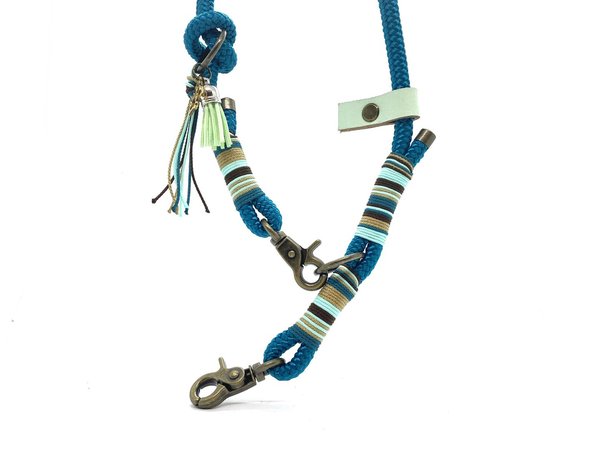 3-Reihiges Hundehalsband und Leine im Set oder Einzeln „Filou“