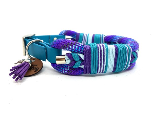 Verstellbares Hundehalsband mit Biothaneverschluss und Leine im Set oder Einzeln „Neptunus“