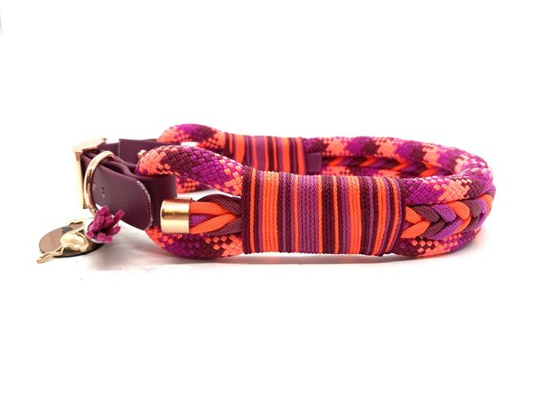 Verstellbares Hundehalsband mit Biothaneverschluss und Leine im Set oder Einzeln „Red Love“