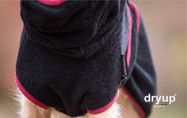 DryUp Cape - Hundebademantel aus Frottee - Schwarz