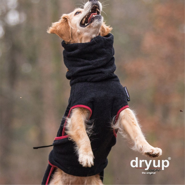 DryUp Cape - Hundebademantel aus Frottee - Schwarz