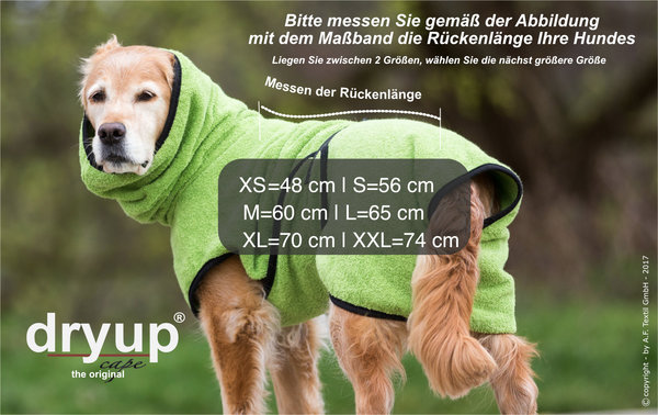 DryUp Cape - Hundebademantel aus Frottee - Red Pepper