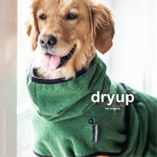 DryUp Cape - Hundebademantel aus Frottee - Dark Green