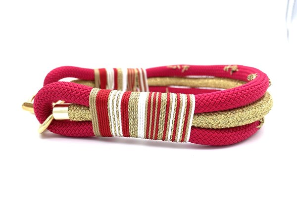 Hundehalsband und Leine im Set oder Einzeln „Red Christmas“