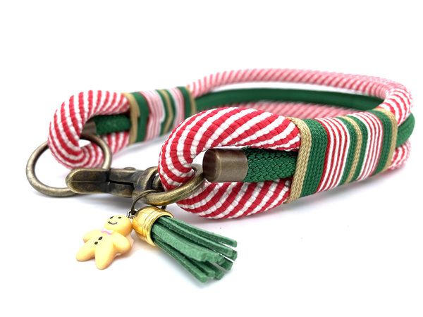Hundehalsband und Leine im Set oder Einzeln „Classic Christmas“