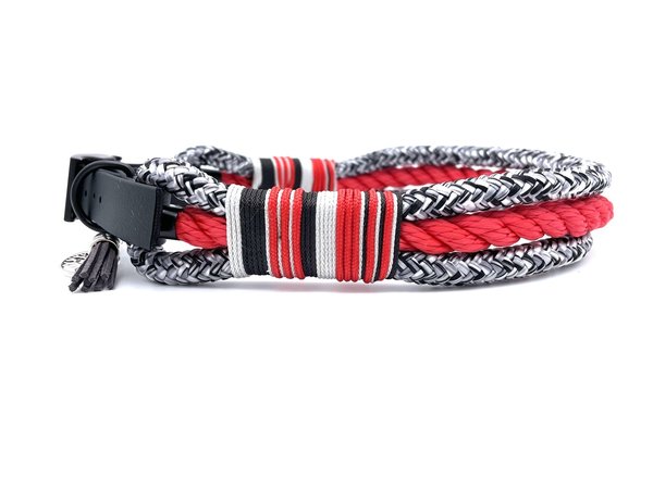 Verstellbares Hundehalsband mit Biothaneverschluss und Leine im Set oder Einzeln „Black‘n‘White“