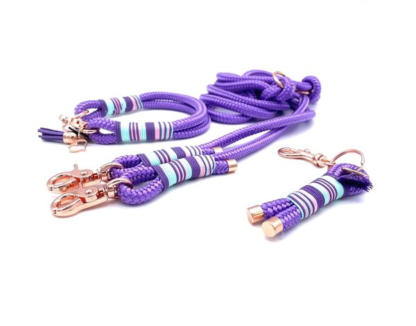 Hundehalsband und Leine im Set oder Einzeln „Smart Violet“