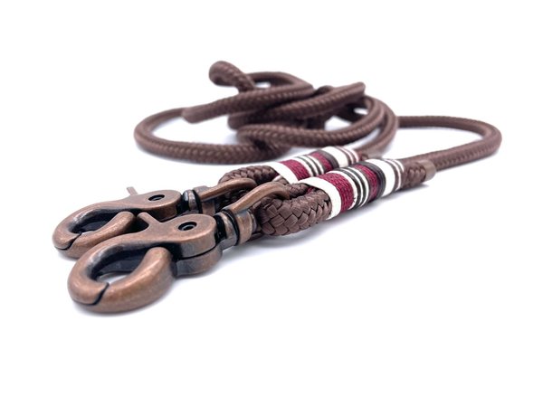 Verstellbares Hundehalsband mit Biothaneverschluss und Leine im Set oder Einzeln „Red Chocolate“