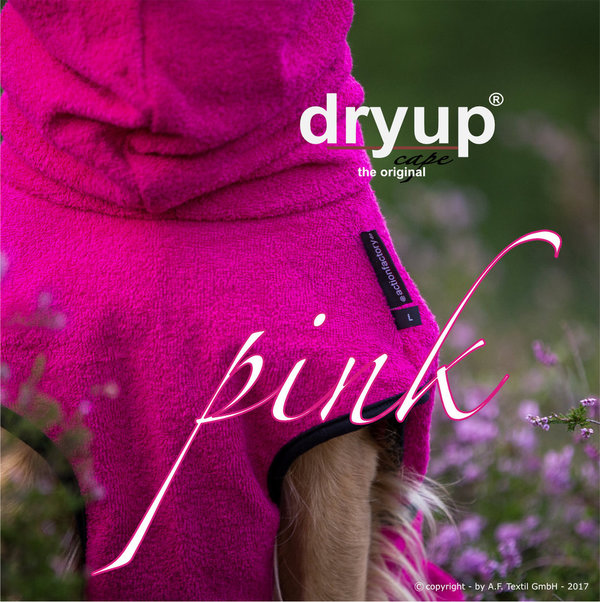 DryUp Cape - Hundebademantel aus Frottee - Pink