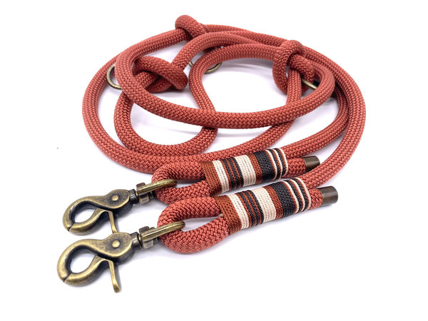 Verstellbares Hundehalsband mit Biothaneverschluss und Leine im Set oder Einzeln „Beige Copper“