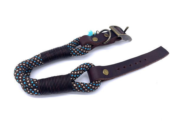 Verstellbares Hundehalsband mit Lederverschluss und Leine im Set oder Einzeln „Simply Morpho“