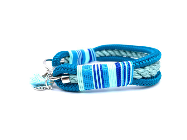 Hundehalsband und Leine im Set oder Einzeln „Aqua Mint“