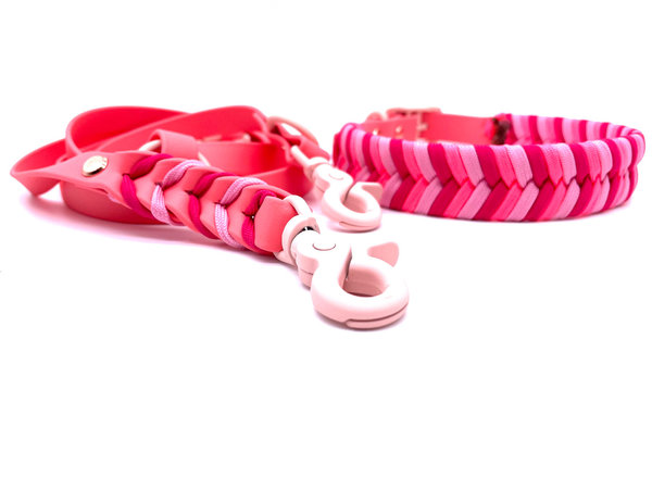 melted. Hundehalsband und Leine im Set oder Einzeln „Summer Flamingo“