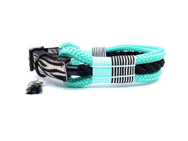 Verstellbares Hundehalsband mit Lederverschluss und Leine im Set oder Einzeln „Go Wild!“