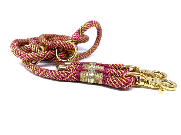Verstellbares Hundehalsband mit Lederverschluss und Leine im Set oder Einzeln „Royal“