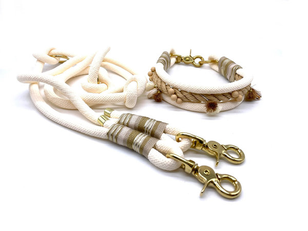 Hundehalsband und Leine im Set oder Einzeln „Beachday“